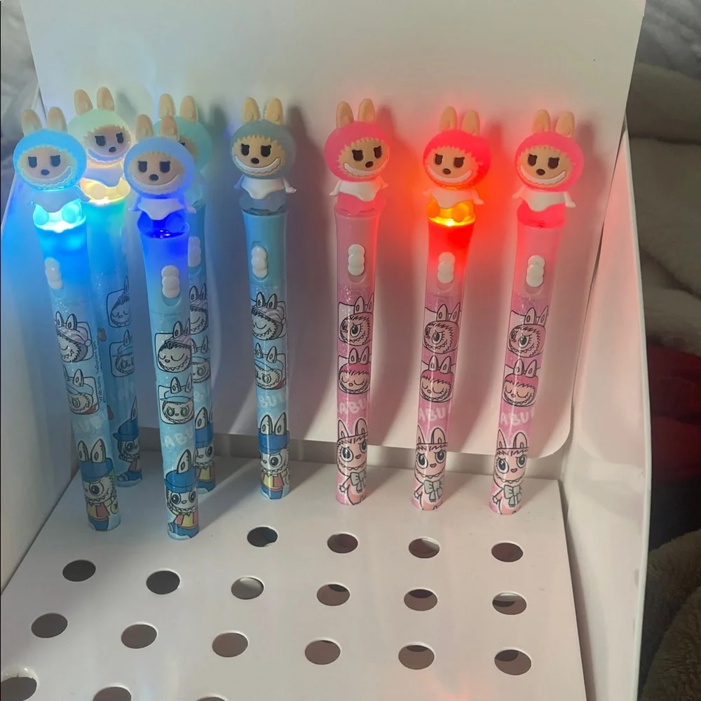 Cute Labubu monster Gel Ink Pens - Blue and Pink set of 8 new flaw